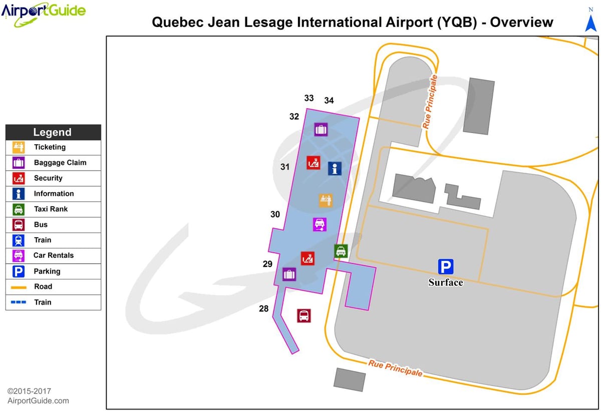 Mapa Quebec Grad aerodrom