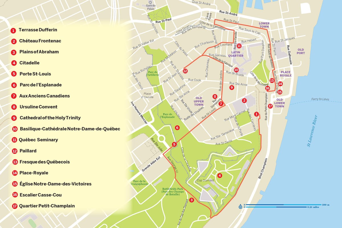 Mapa Quebec Grad hop na siđeš