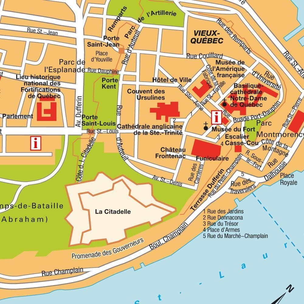 Mapa Quebec Grad Quebec 