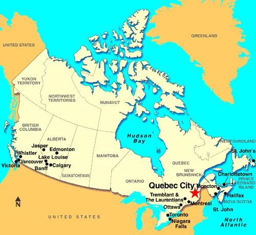 Mapa Quebec Grad