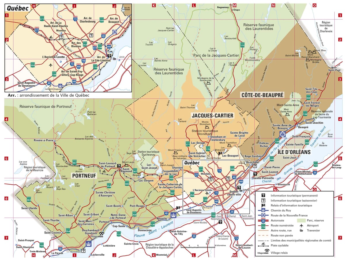 Mapa Quebec u centru