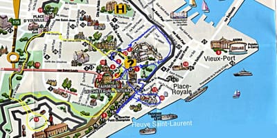 Karta je stara Quebec sa atrakcije