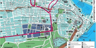 Mapa ulice stari Grad Quebec
